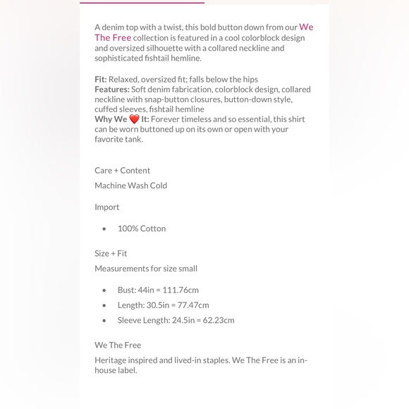 NWT We the Free Moto Colorblock shirt - Picture 10 of 10